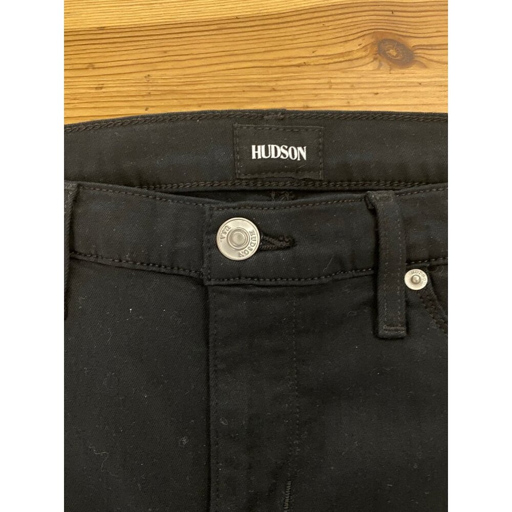 Hudson Natalie Super Skinny Mid Rise Raw Hem Jeans Black Stretchy 29 NWOT - Picture 10 of 12